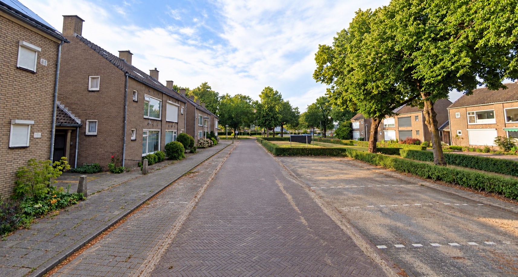 De straat in de huidige situatie